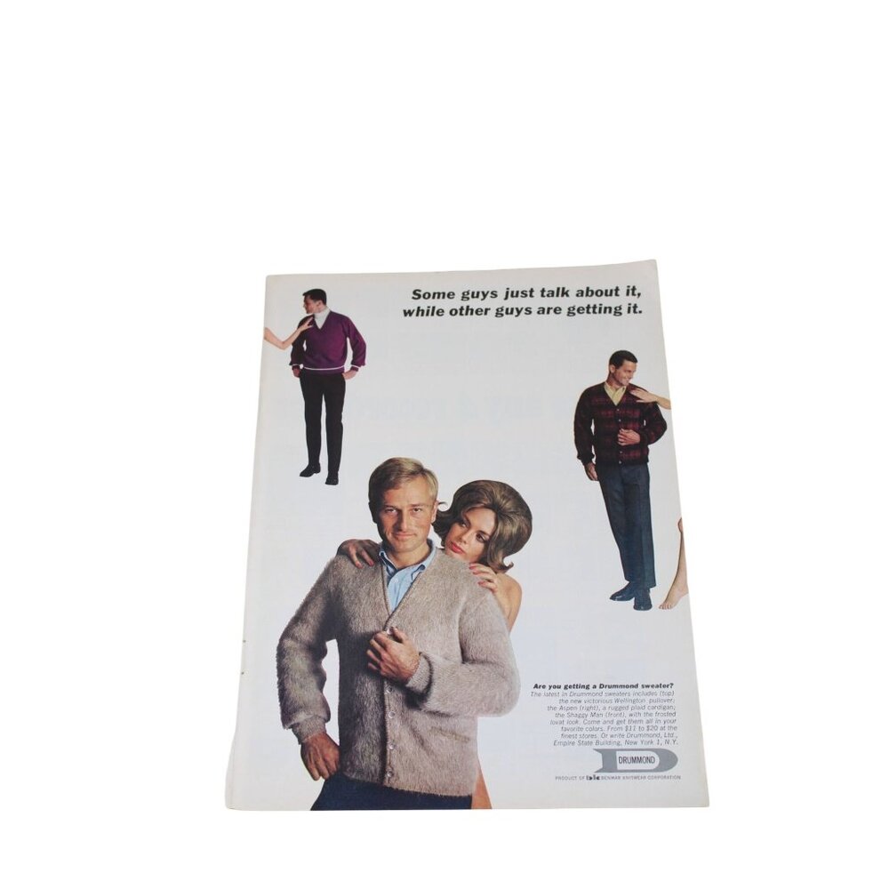 1965 Drummond Sweater Mens Ad Print Advertisement 93550
